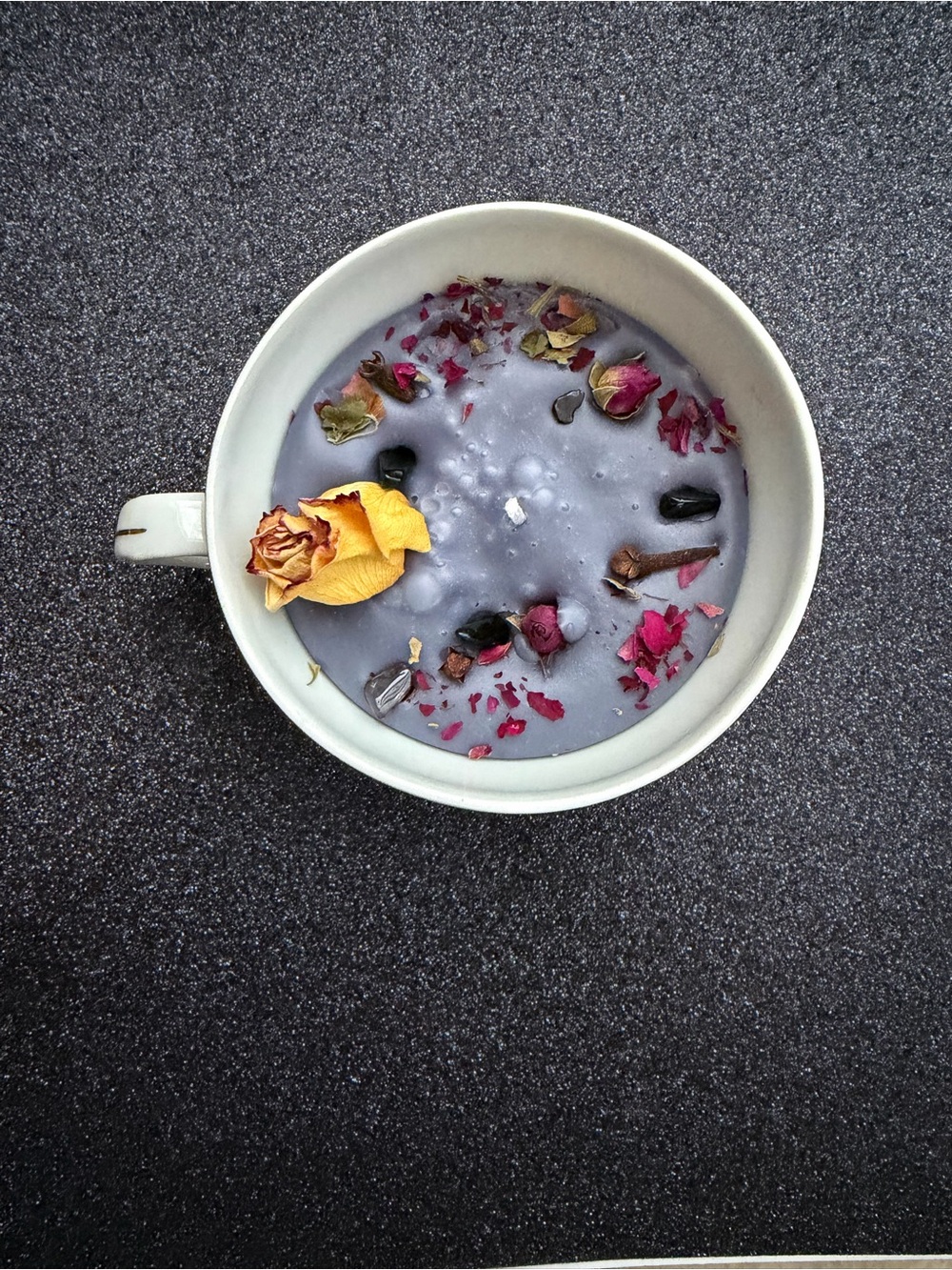 Midnight offering teacup candle